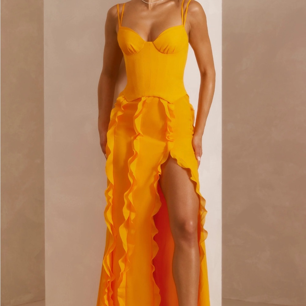 Elegant Yellow Evening Dress